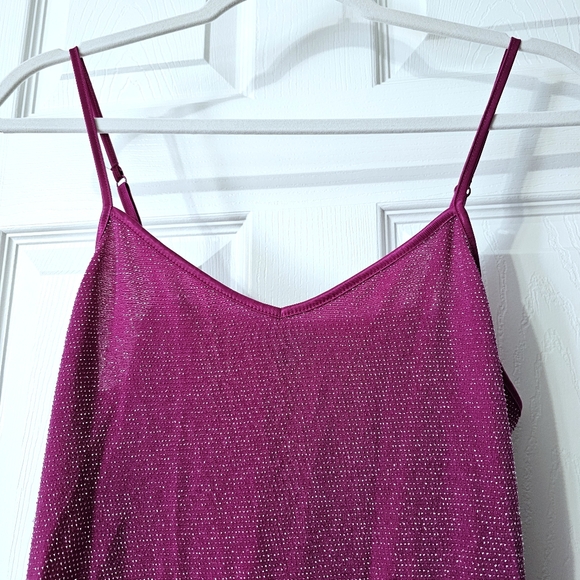 Express Metallic V-Neck Cami Tank Top - Size M - Picture 7 of 10